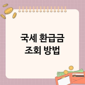국세 환급금 찾기