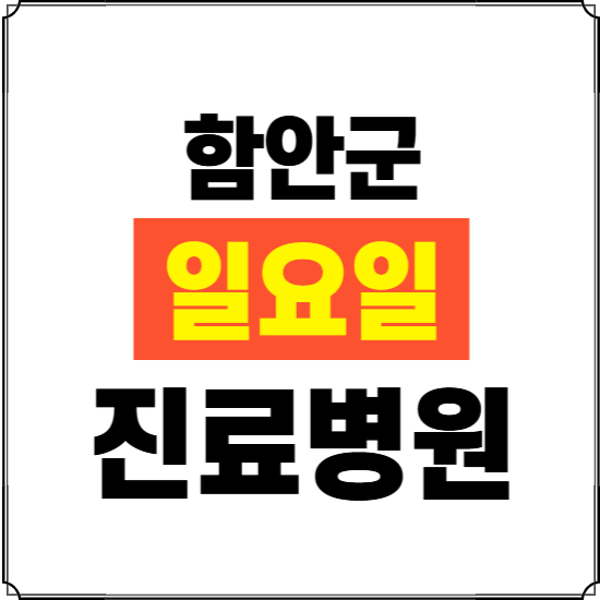 함안군 일요일 진료병원 찾기 ❘ 24시 휴일 주말 응급 야간 심야 문여는 병원