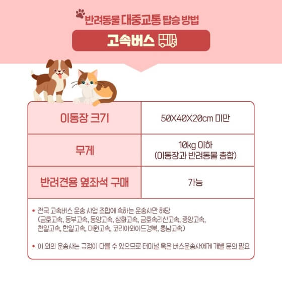 반려동물고속버스이용