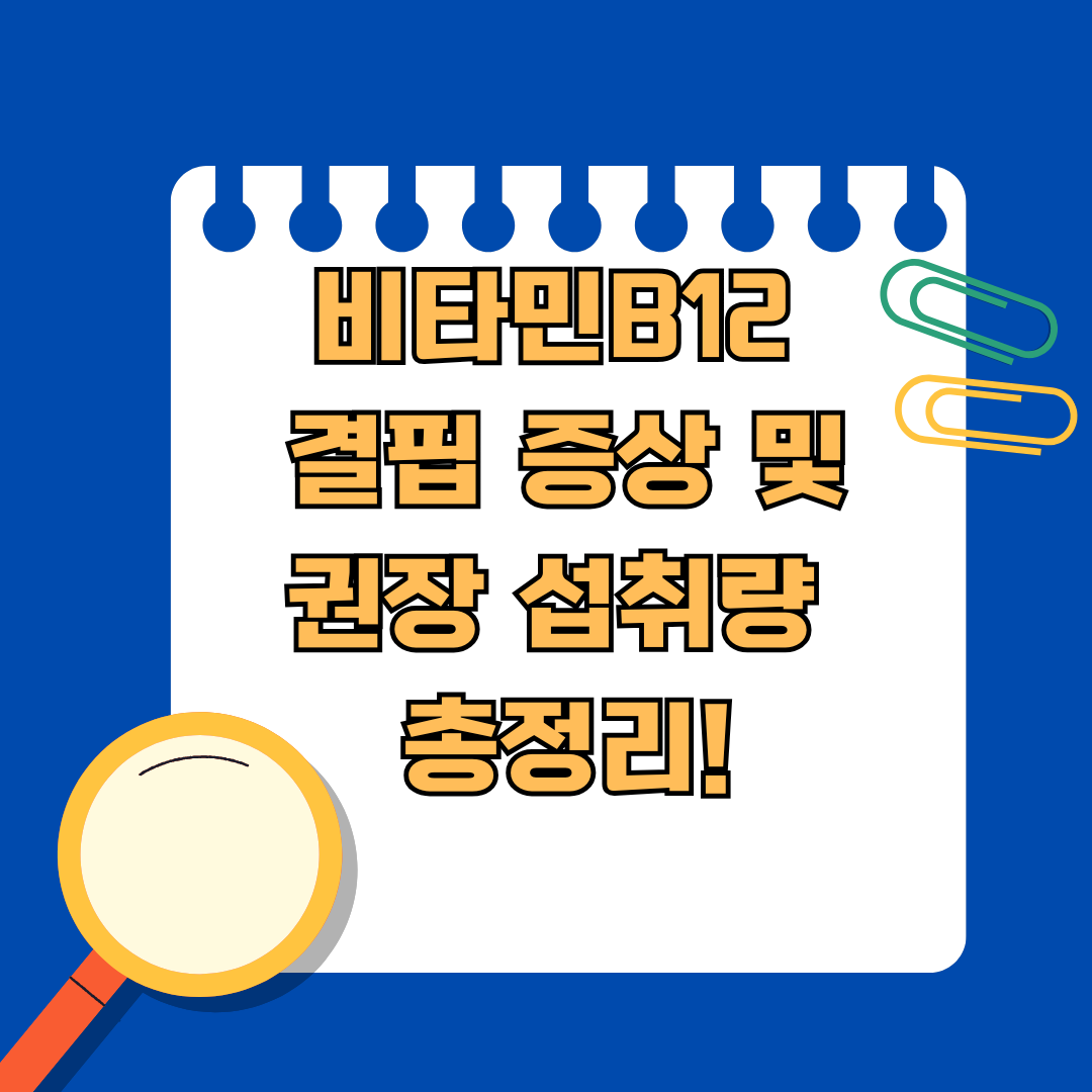 비타민B12 결핍 증상부터 하루 권장 섭취량까지 총정리!