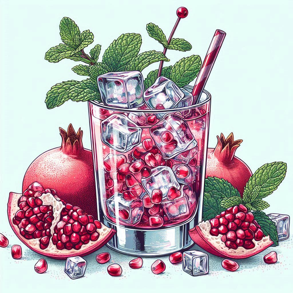 석류 민트 하이볼