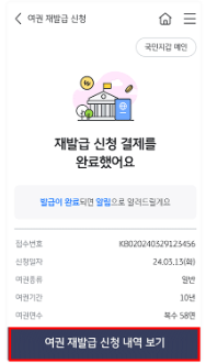 온라인 여권 재발급 신청