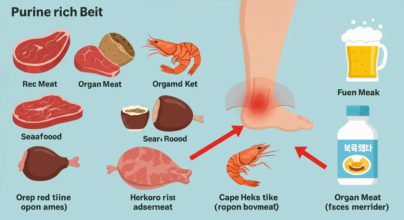통풍 증상&amp;#44; 통풍에 해로운 음식&amp;#44; 통풍약 부작용 (+요산 정상수치)