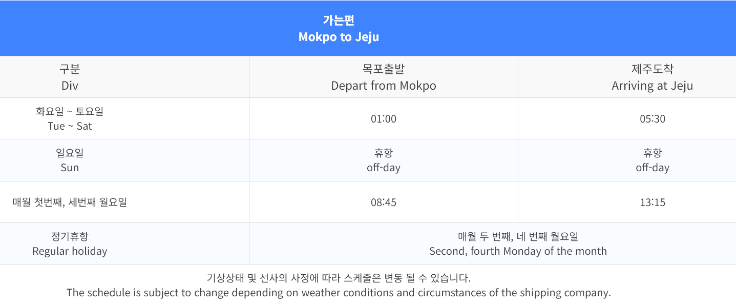 목포에서-제주-배편-객실-내부-가격-할인항목-식당-메뉴