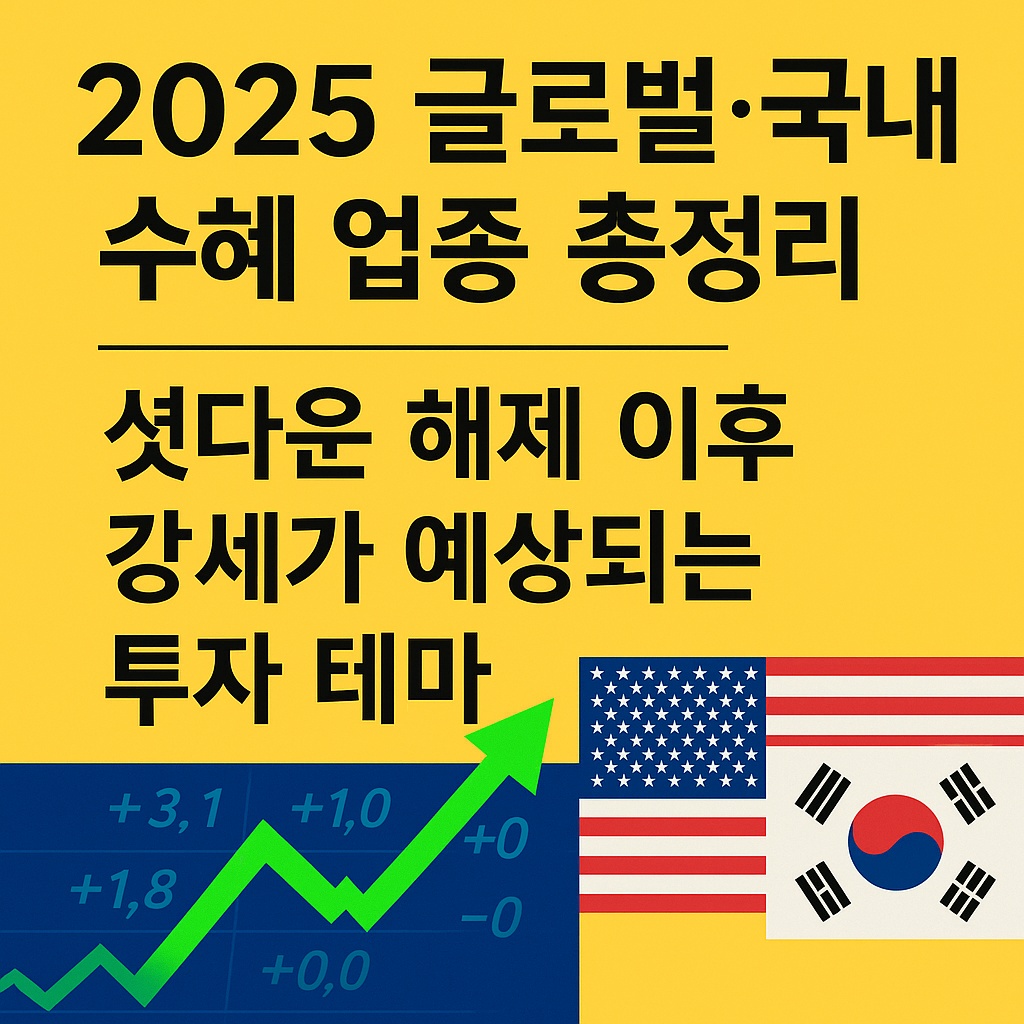 2025 글로벌·국내 수혜 업종 총정리 │ 셧다운 해제 이후 강세가 예상되는 투자 테마