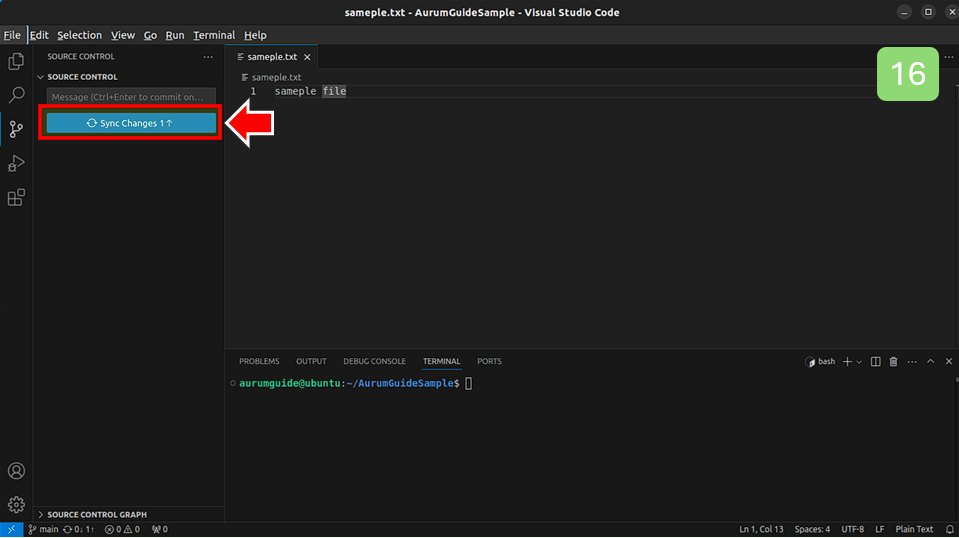 Sync Changes 클릭합니다.