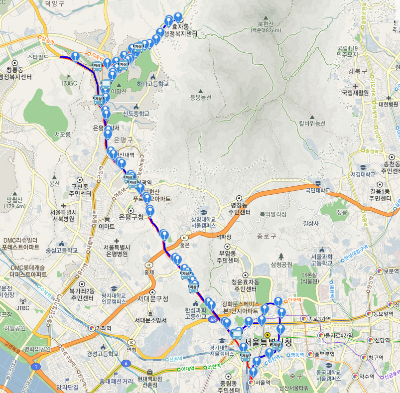 704번 버스 노선도