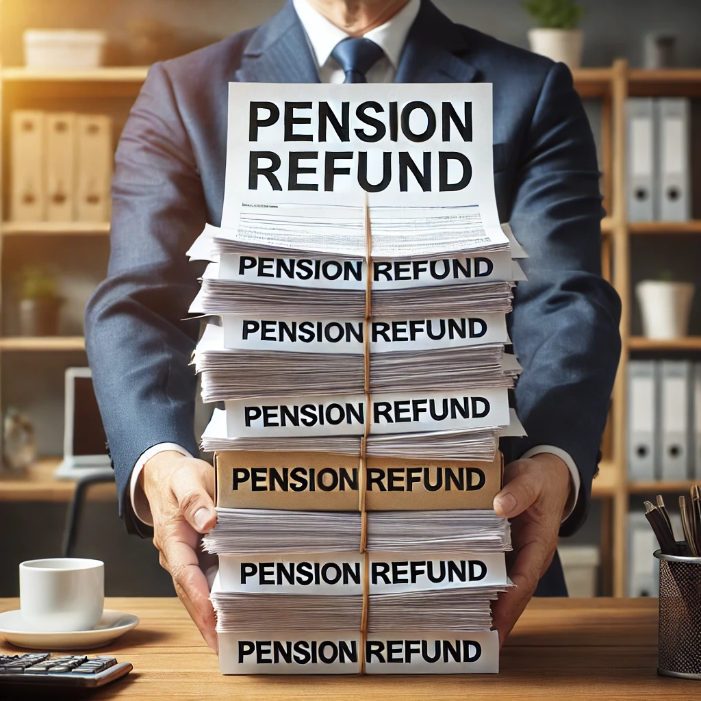 반환일시금 관련 문서를 들고 있는 사람