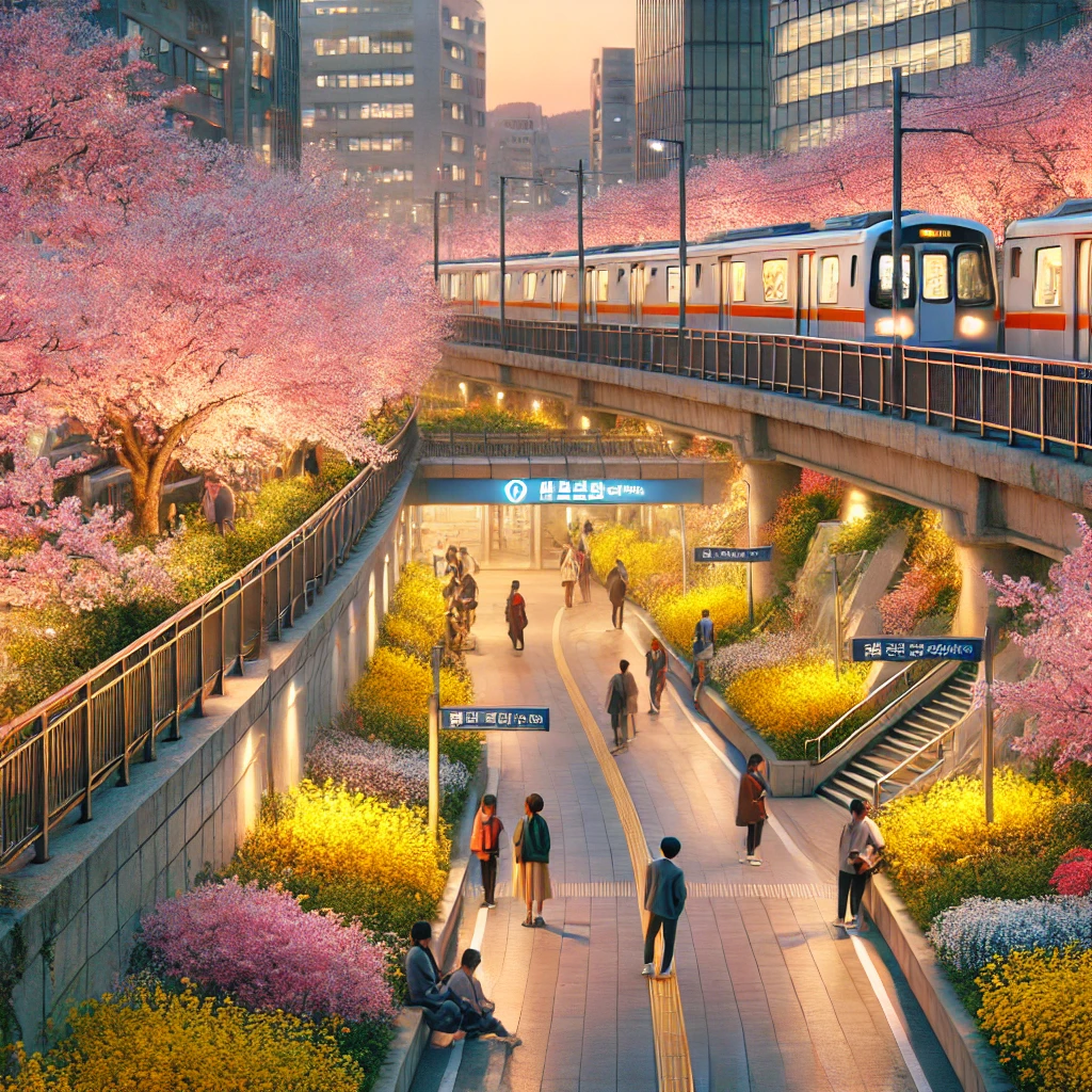 부산 대중교통이용 봄꽃놀이 이미지