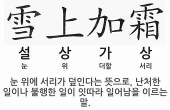 설상가상 뜻 유래 한자 비슷한 말 예문 영어 속담 반대말 안내_42