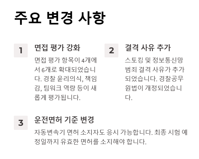 2025년 달라지는 경찰 공무원 시험