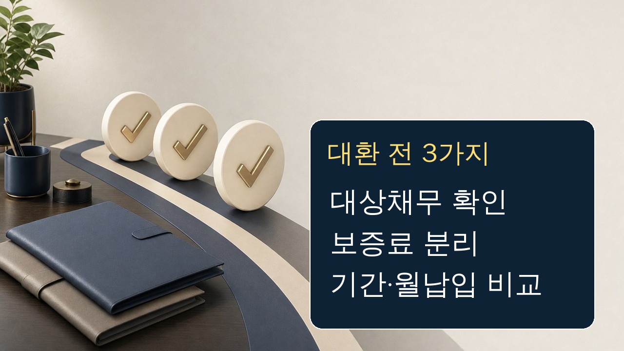 소상공인 대환대출에서 대상채무와 보증료, 상환기간을 비교하는 의사결정 카드