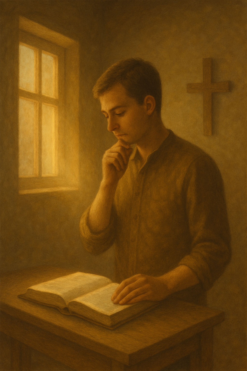 출 27:21 말씀을 따라 하나님께서는 구체적으로 행할 길을 알려주시는 분이심을 묵상하게 되었고&amp;#44; 우리에게 가장 유익하며 최적의 때에 구체적인 인도하심을 주시는 것은&amp;#44; 우리가 가장 복된 삶이 되길 원하시는 하나님의 뜻임을 생각할 때&amp;#44; 오늘도 나타나는 상황 속에서 하나님을 묵상하며 하나님의 뜻을 따라 살아가려는 시도를 하는 모습입니다. 하나님의 구체적인 인도하심을 묵상하며&amp;#44; 일상 속 상황 한가운데서도 말씀에 귀를 기울이고자 하는 모습을 담았습니다. 이 그림이 출애굽기 27장 21절 말씀을 기억하며&amp;#44; 하나님의 뜻을 따르는 시도로 가득한 날 되시길 기도합니다.