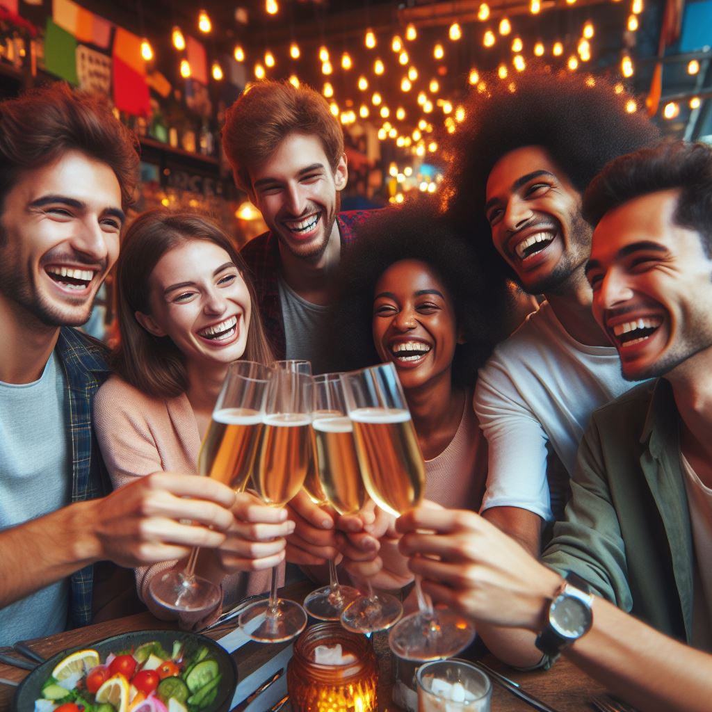 예시.친구들과 즐거운 술 자리