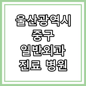 울산광역시 중구 일반외과 진료 의료기관 찾기