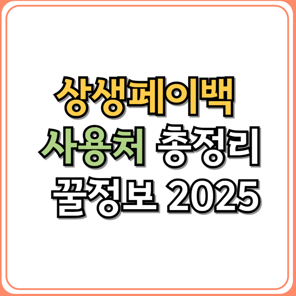 상생페이백 사용처 총정리 꿀정보 2025