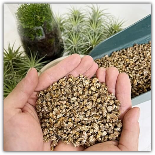 손에 담긴 마사토 세척 상태