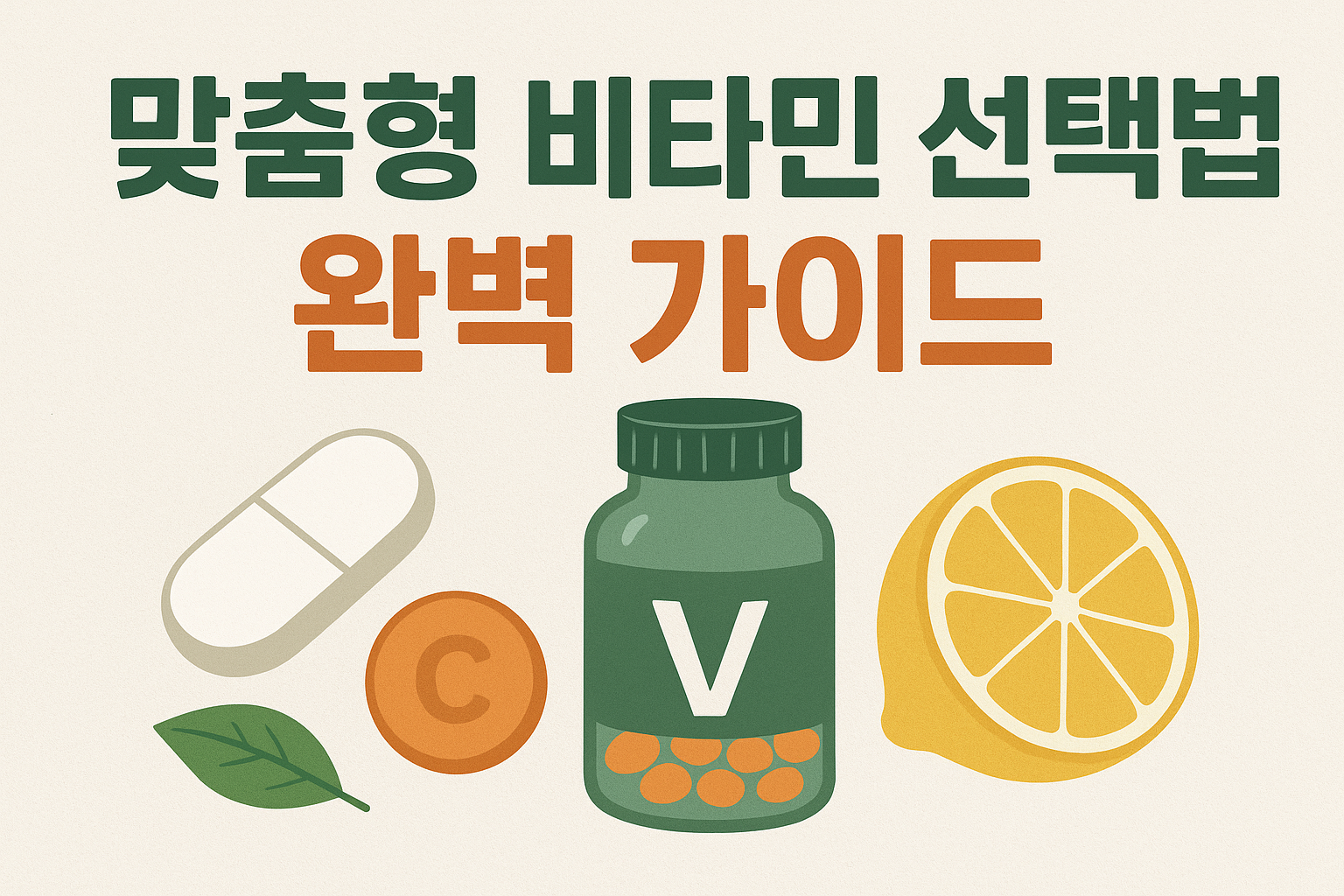 맞춤형 비타민 선택법 완벽 가이드
