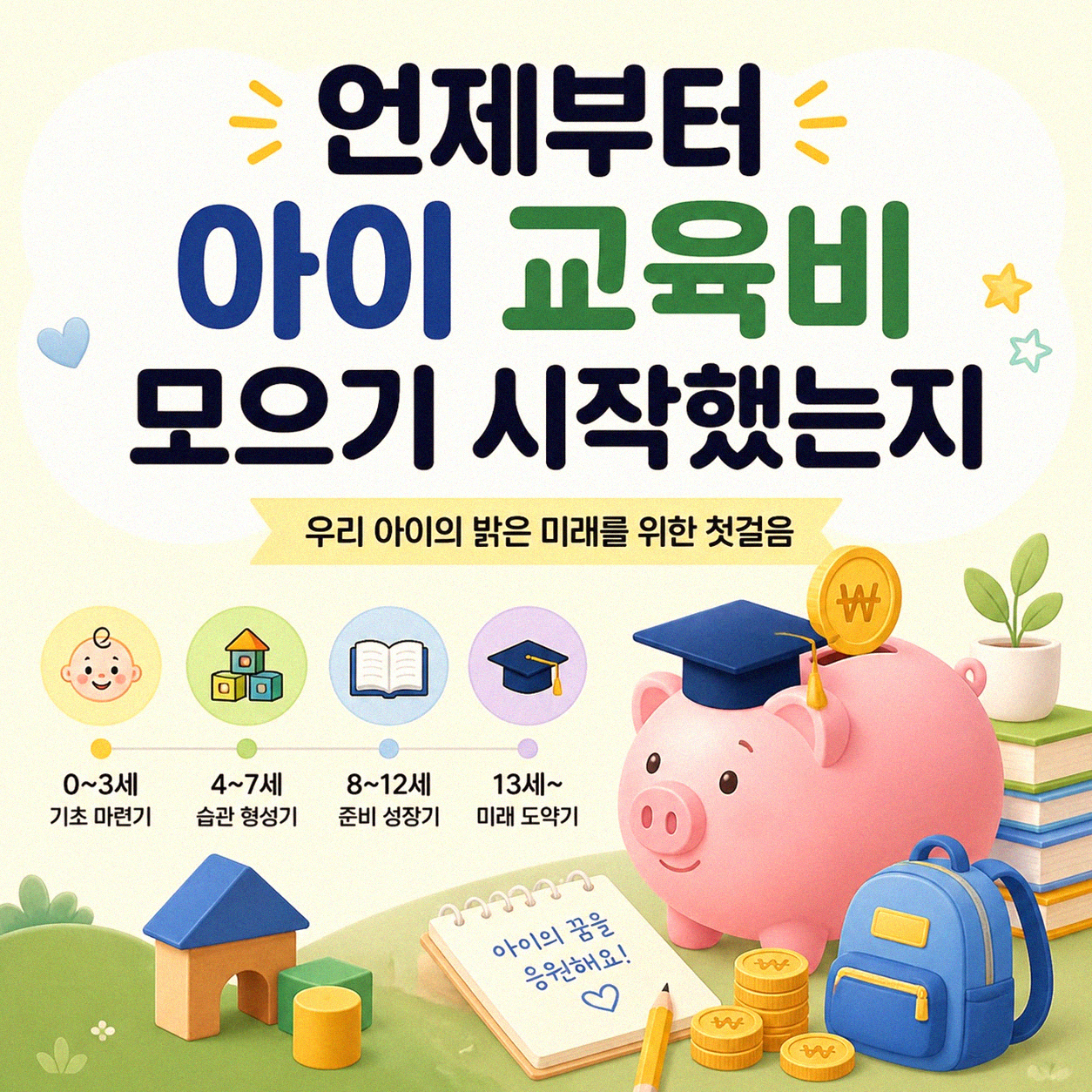 아이 교육비, 언제부터 얼마큼 모아야 할까