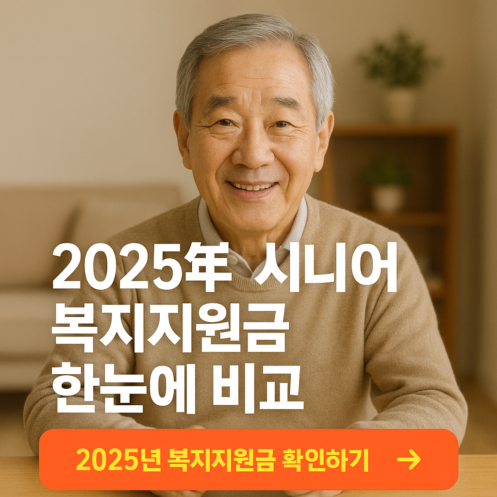 2025년 시니어 복지지원금 한눈에 비교