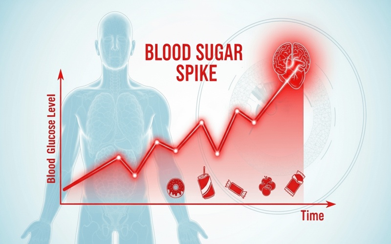 혈당 스파이크 그래프 정상 혈당과 급격한 혈당 상승 비교