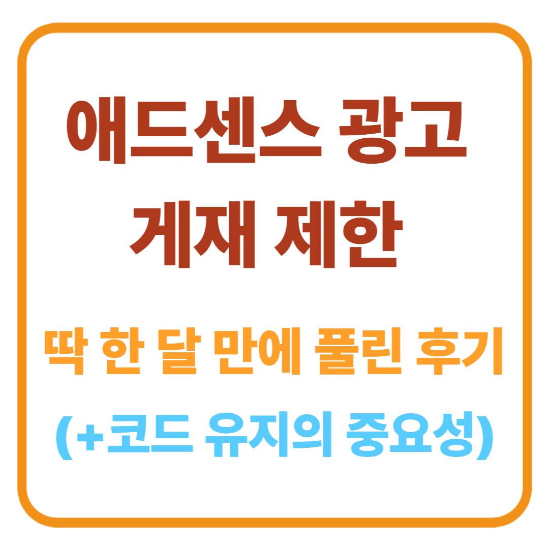 애드센스 광고 게재 제한, 딱 한 달 만에 풀린 후기 (코드 유지의 중요성!)