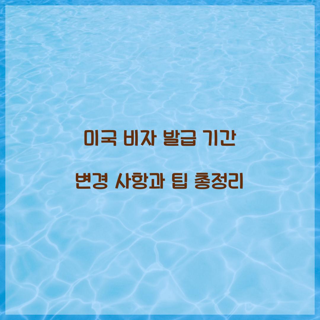 미국 비자 발급 기간