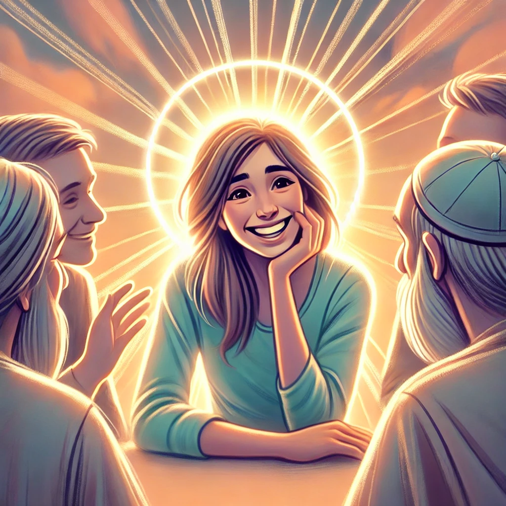 요한일서 3:11 말씀을 따라, 어려운 사람들을 사랑하며 밝고 긍정적인 시야로 대하는 모습이 담긴 이미지가 있습니다. 이 장면은 사랑이 태초부터 주어진 하나님의 가르침임을 기억하고, 주님의 역사하심을 신뢰하며 밝은 마음으로 사람들을 대하는 태도를 강조합니다. 🙏✨💛