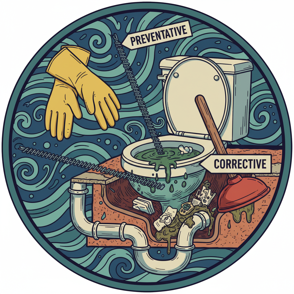 머리카락으로 막힌 변기나 배수구를 청소하기 위한 도구 이미지