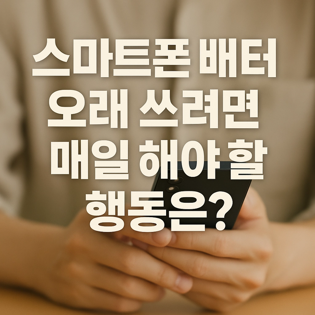 스마트폰 배터리 오래 쓰려면 매일 해야 할 행동은