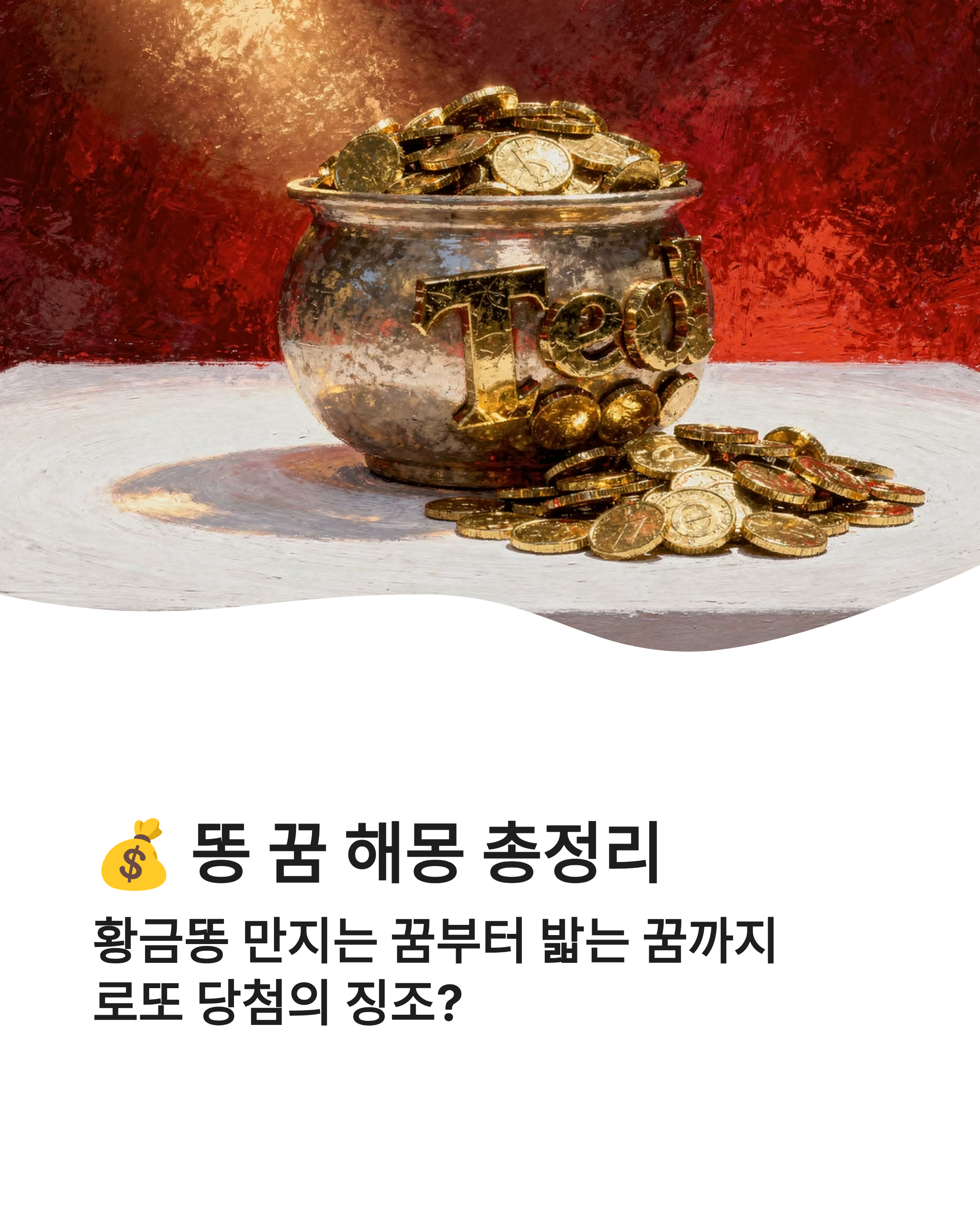 똥 꿈 해몽: 로또 당첨의 징조? 황금똥 만지는 꿈부터 밟는 꿈까지 대박 길몽 총정리! 💰✨