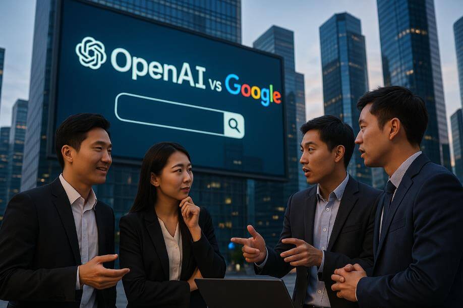 구글과 경쟁하는 오픈AI 전략을 상징하는 장면