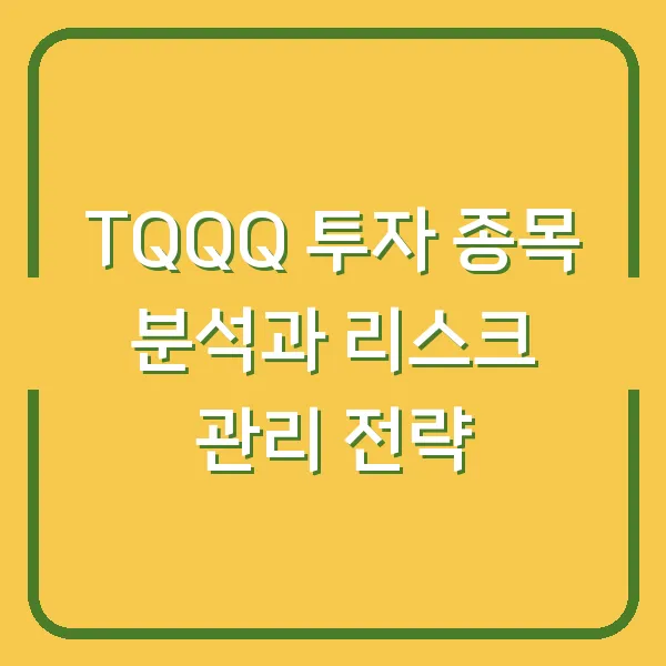 TQQQ 투자 종목 분석과 리스크 관리 전략