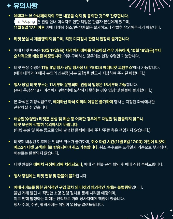 불꽃축제 유의사항