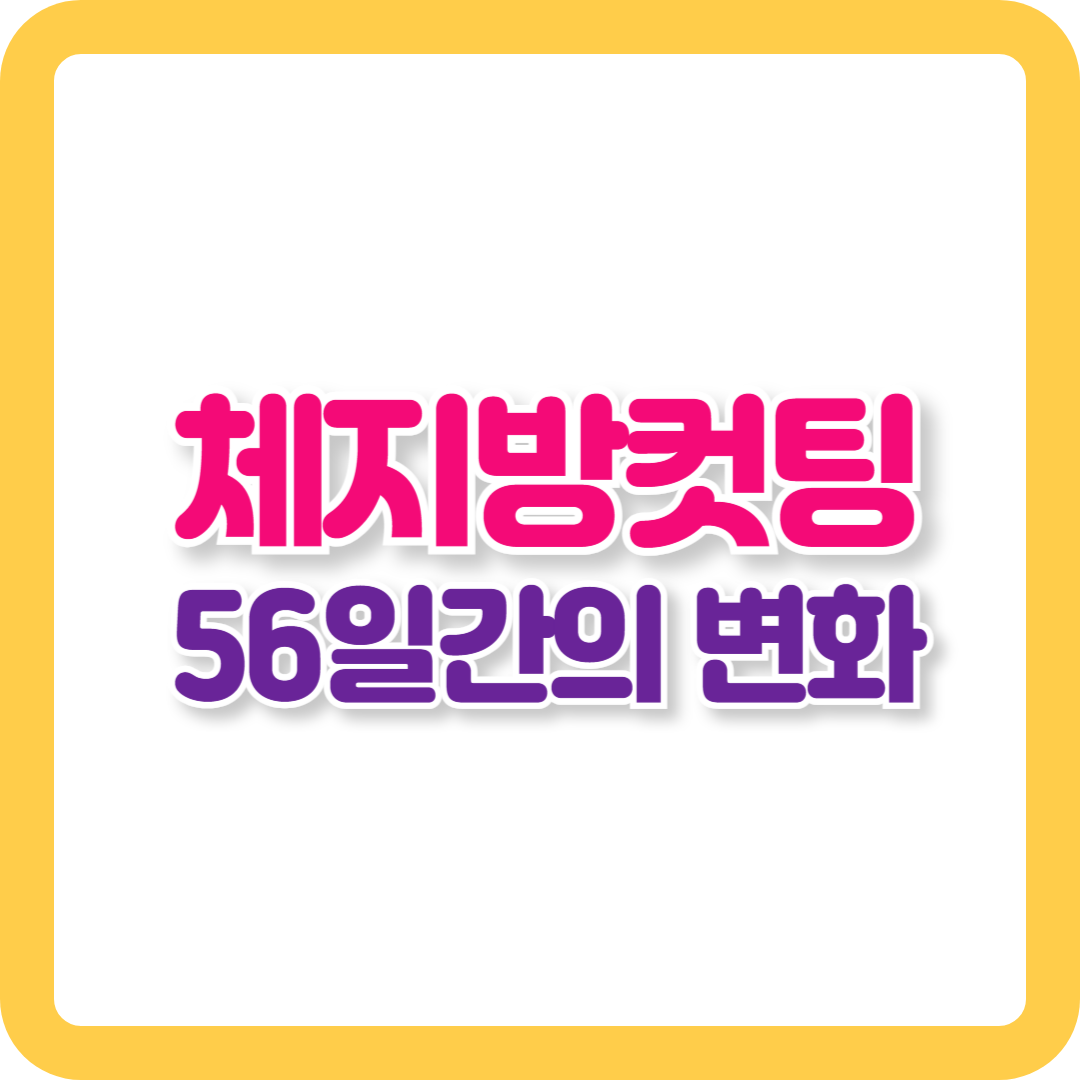 체지방컷팅 성공기! 가르시니아 56일간의 변화