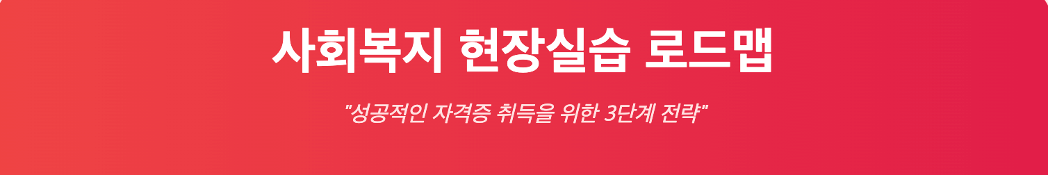 사회복지 현장실습 로드맵 설명
