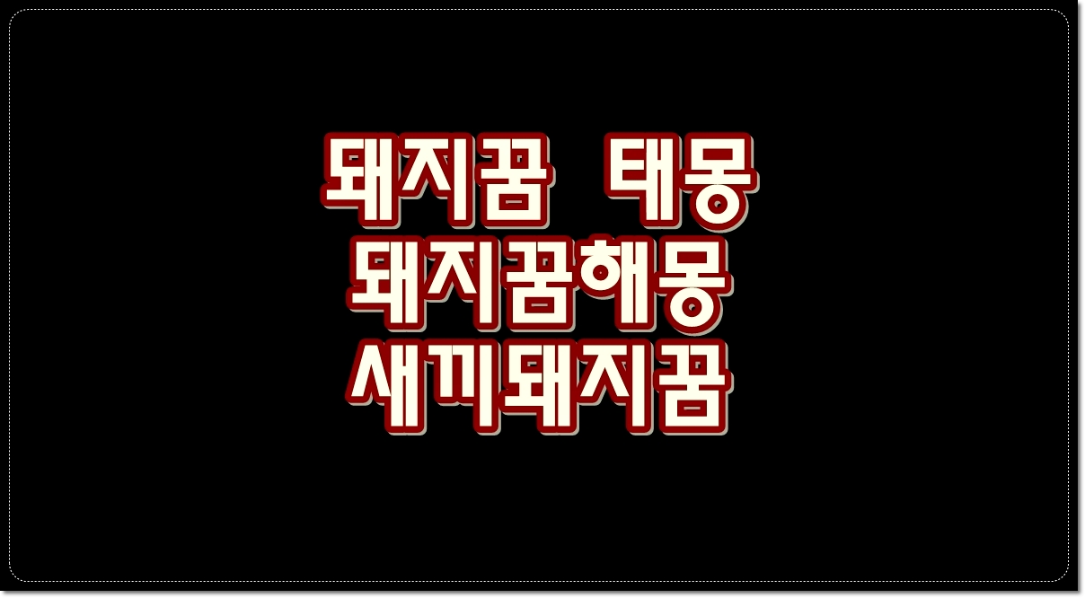 돼지꿈-태몽-돼지꿈해몽-새끼돼지꿈