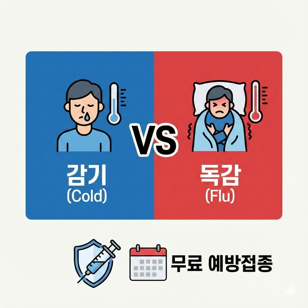독감 증상 감기 차이점 확인하고 무료 예방접종 일정 챙기기