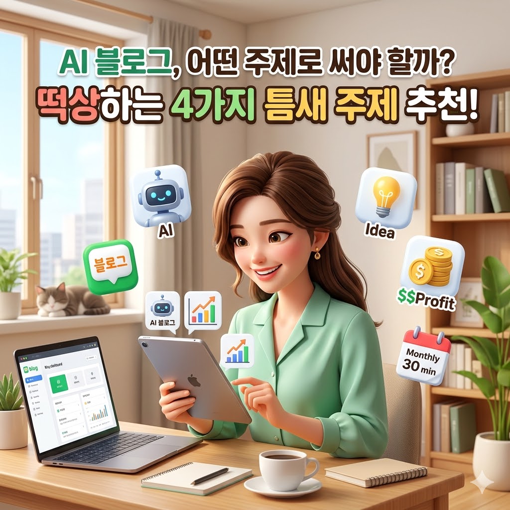 "AI 블로그, 어떤 주제로 써야 할까?" 떡상하는 4가지 틈새 주제 추천!