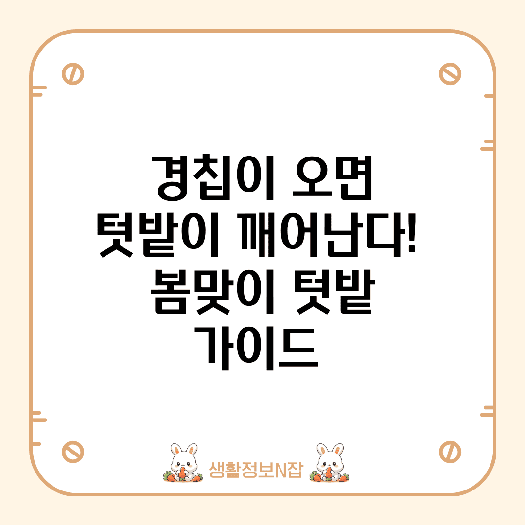 경칩이 오면 텃밭이 깨어난다! 봄맞이 텃밭 가이드