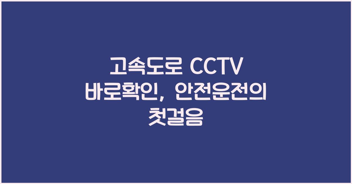 고속도로 cctv 바로확인