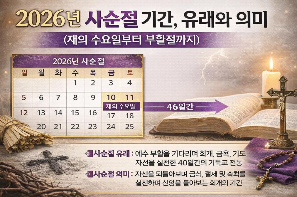 2026 사순절 기간과 의미, 재의 수요일부터 완벽 정리