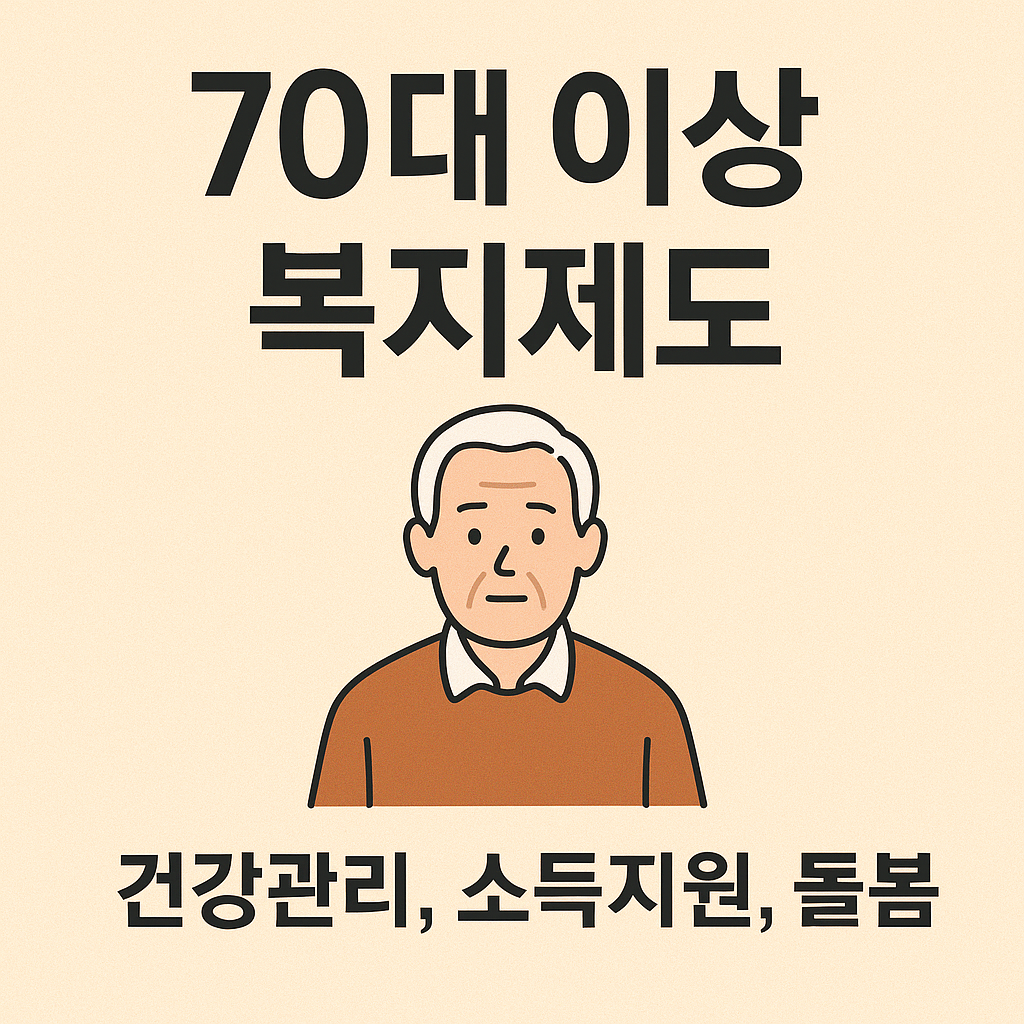 70대 이상 복지제도 (건강관리, 소득지원, 돌봄) 관련 사진
