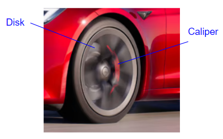 유압 제동 캘리퍼와 디스크