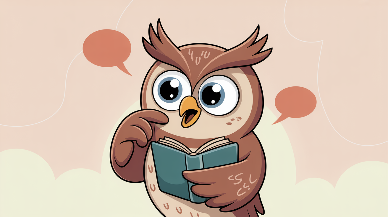 INTP 감정 논리 – 부엉이 캐릭터 일러스트