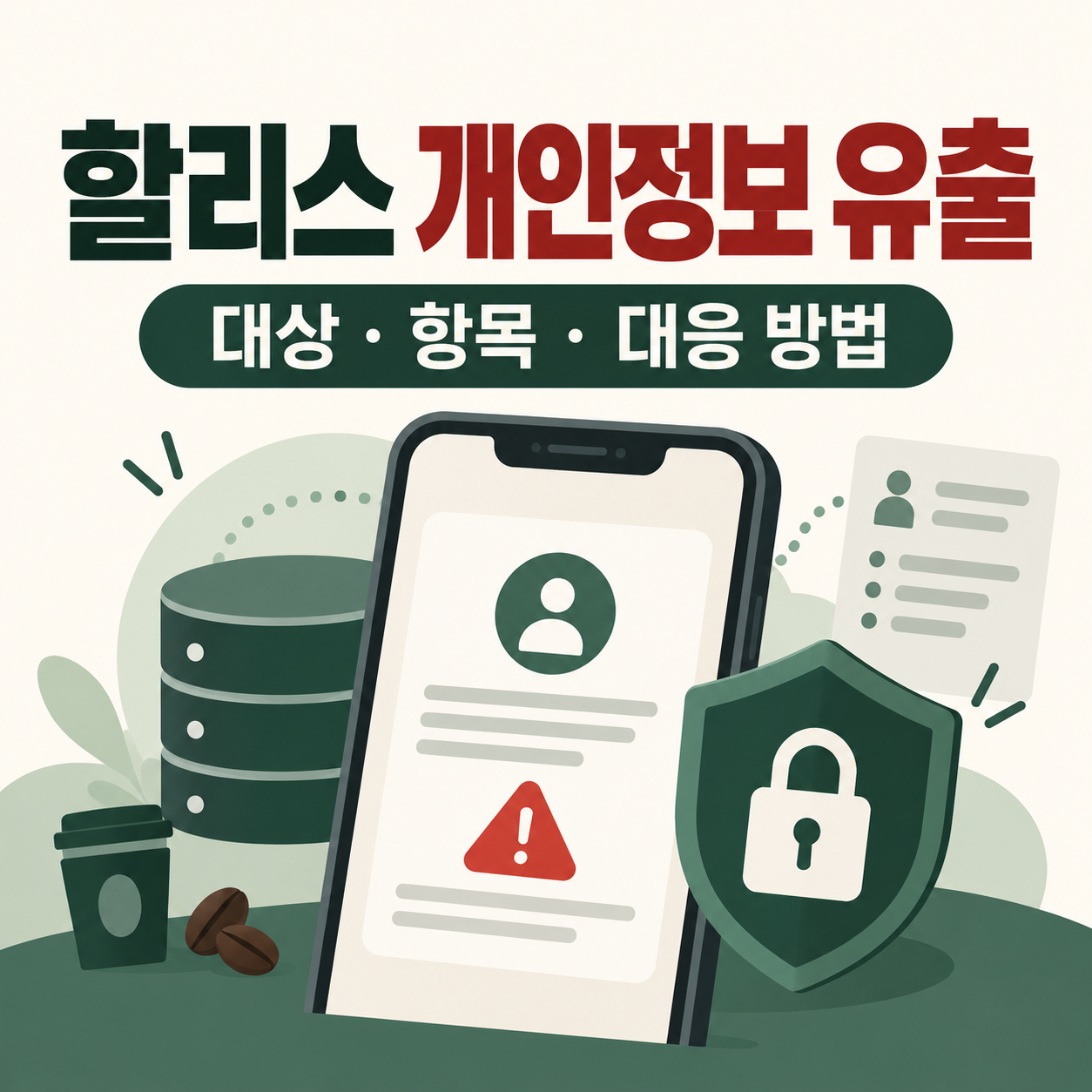 할리스 개인정보 유출 대상&middot;항목&middot;대응 방법을 안내하는 썸네일