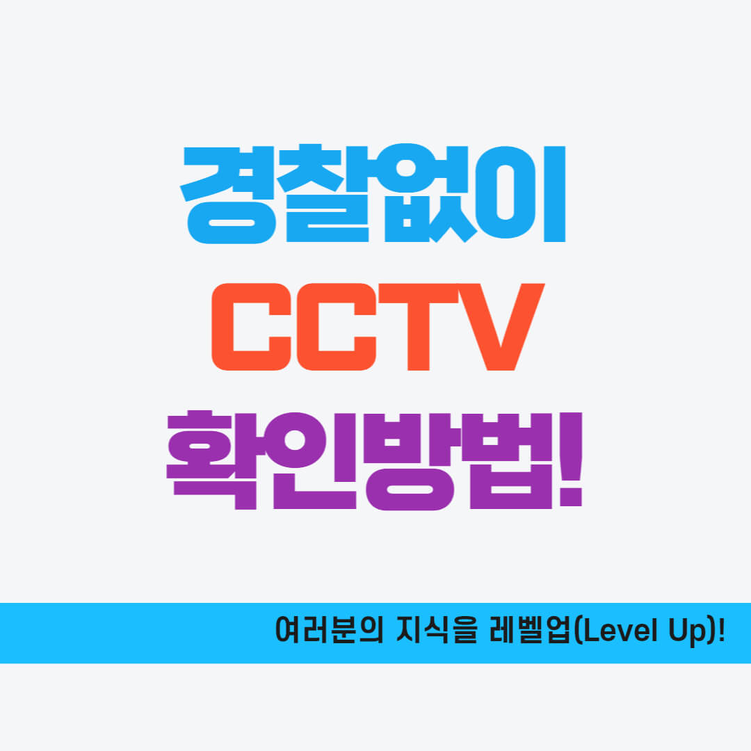 경찰없이 CCTV 확인방법