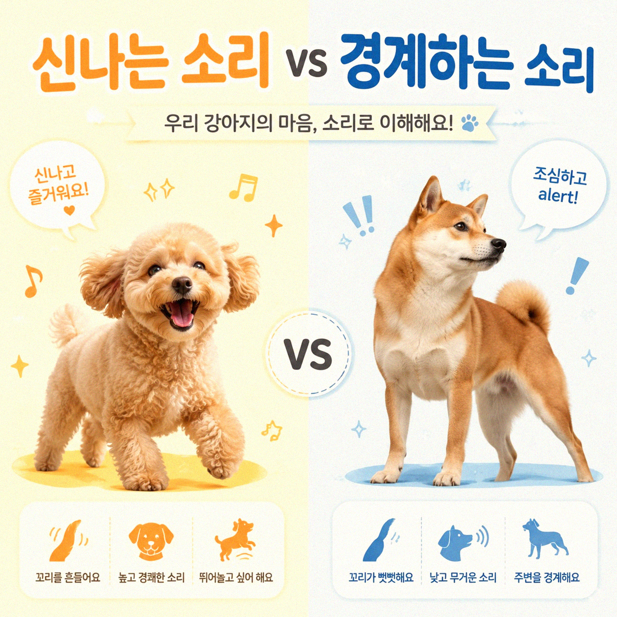 우리 강아지는 왜 짖을까요? 소리마다 의미가 있어요