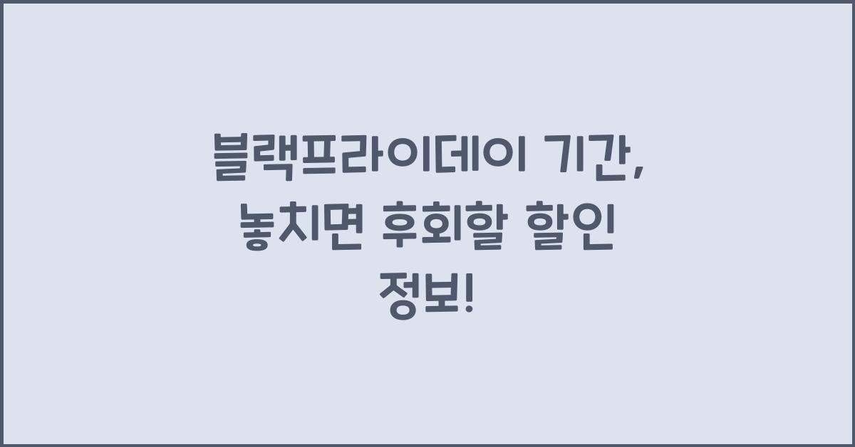 블랙프라이데이 기간