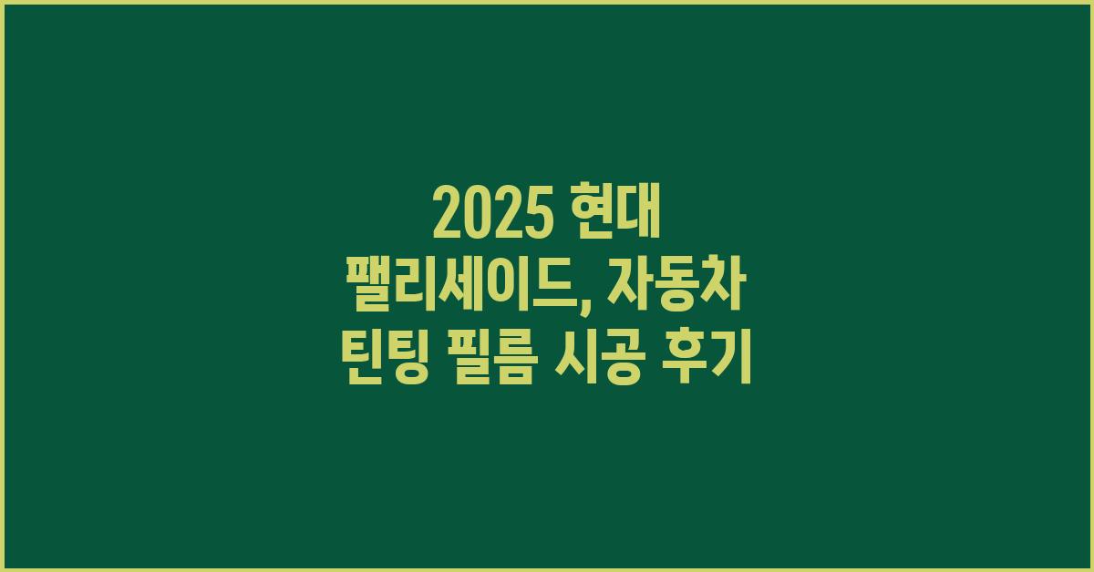 자동차 틴팅 필름 시공 후기